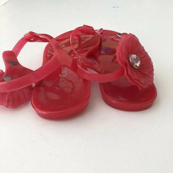 JUICY COUTURE Pink Fuchsia Jelly T-Strap Sandals 6 - Picture 6 of 8
